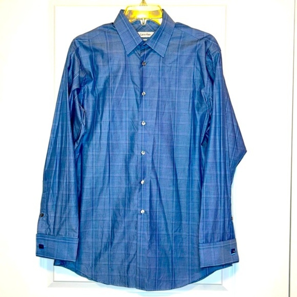 Calvin Klein | Blue Men’s Button Down With Matching Cuff Links